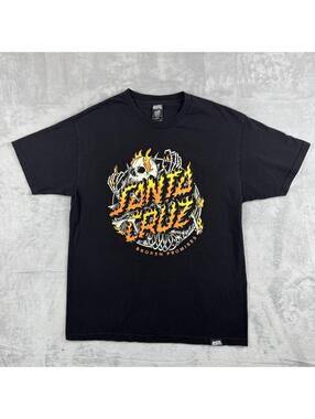 Broken Promises x Santa Cruz Skeleton Graphic T Shirt Men Large Black Y2K Skater